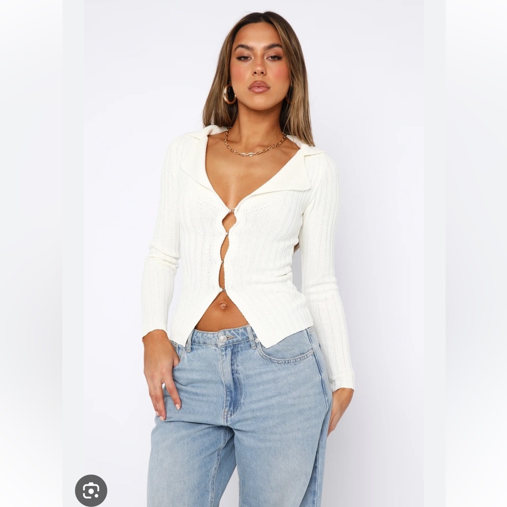 WHITE FOX BOUTIQUE Changes Long Sleeve Knit Top Off White Women’s SZ Small NEW